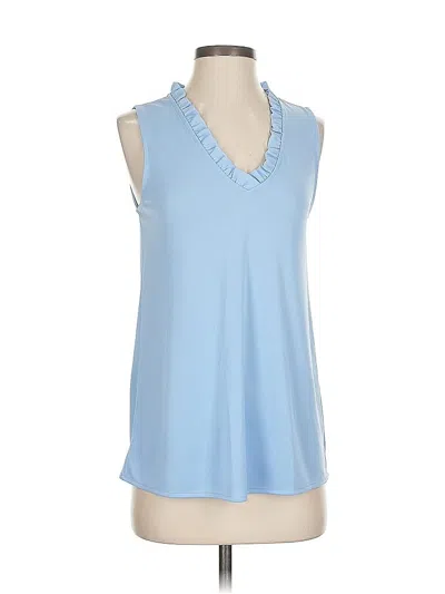 Pre-owned Ann Taylor Sleeveless Blouse In Blue
