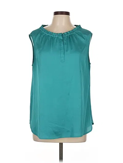Pre-owned Ann Taylor Sleeveless Blouse In Blue