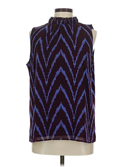 Pre-owned Ann Taylor Sleeveless Blouse In Blue
