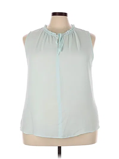 Pre-owned Ann Taylor Sleeveless Blouse In Blue