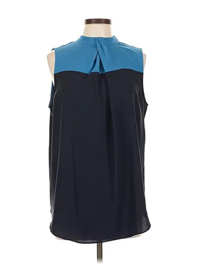 Pre-owned Ann Taylor Sleeveless Blouse In Blue