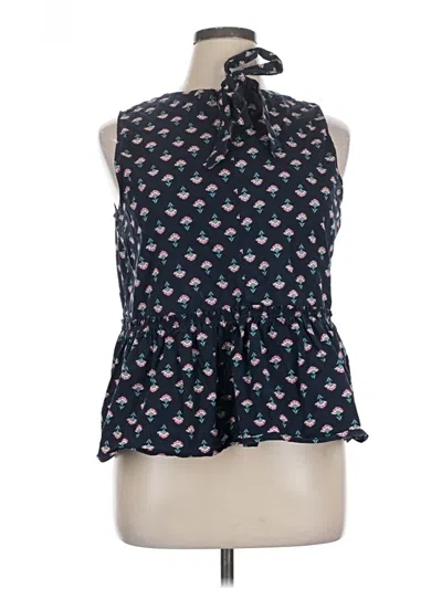 Pre-owned Ann Taylor Sleeveless Blouse In Blue