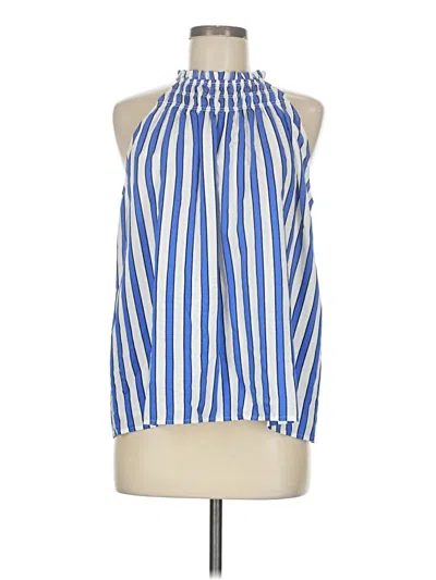 Pre-owned Ann Taylor Sleeveless Blouse In Blue