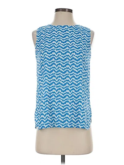 Pre-owned Ann Taylor Sleeveless Blouse In Blue