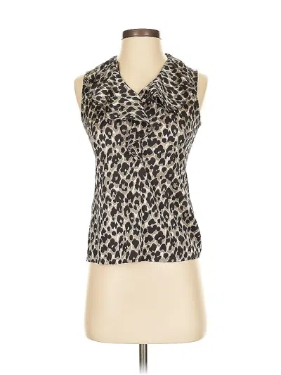 Pre-owned Ann Taylor Sleeveless Blouse In Brown