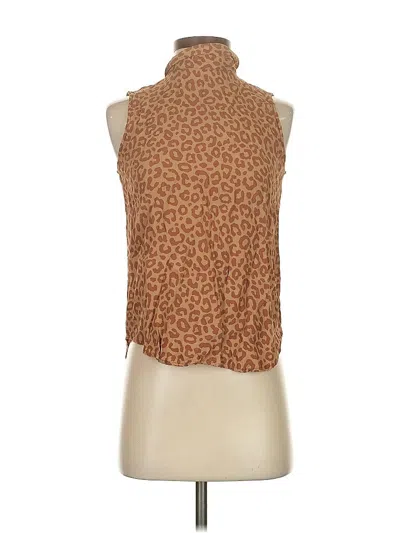 Pre-owned Ann Taylor Sleeveless Blouse In Brown
