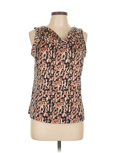 Pre-owned Ann Taylor Sleeveless Blouse In Brown