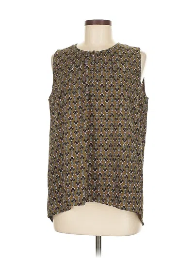 Pre-owned Ann Taylor Sleeveless Blouse In Brown
