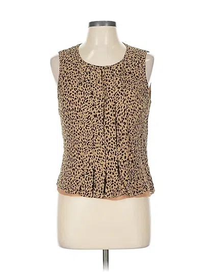 Pre-owned Ann Taylor Sleeveless Blouse In Brown
