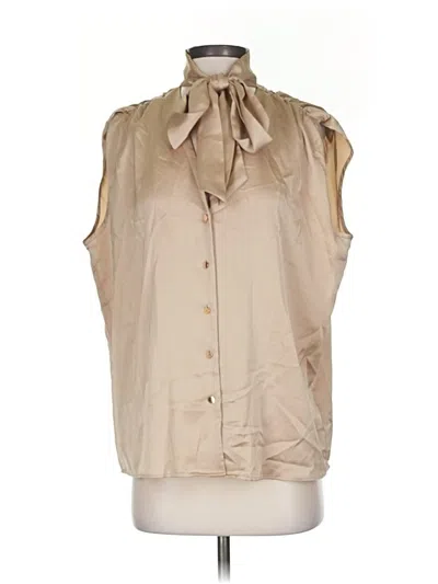 Pre-owned Ann Taylor Sleeveless Blouse In Brown