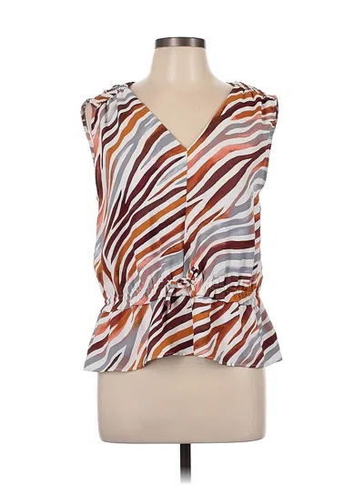 Pre-owned Ann Taylor Sleeveless Blouse In Brown