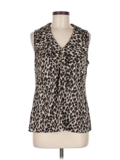 Pre-owned Ann Taylor Sleeveless Blouse In Brown