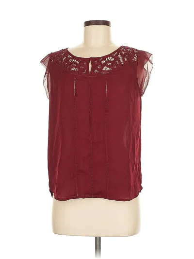 Pre-owned Ann Taylor Sleeveless Blouse In Burgundy