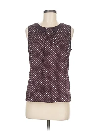 Pre-owned Ann Taylor Sleeveless Blouse In Burgundy