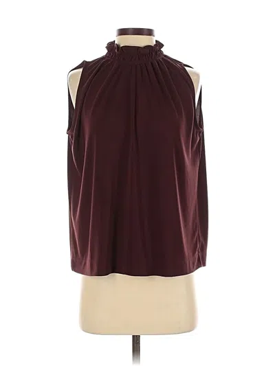 Pre-owned Ann Taylor Sleeveless Blouse In Burgundy