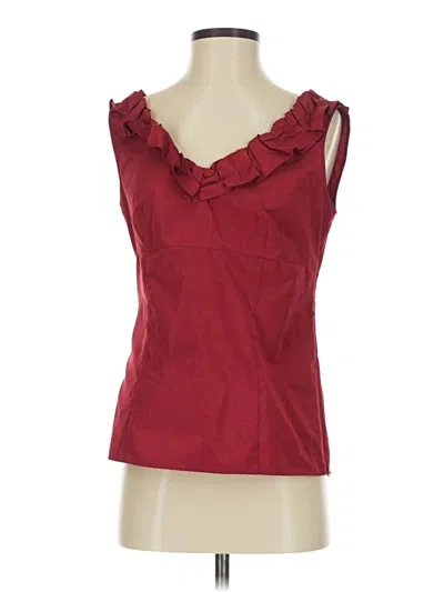 Pre-owned Ann Taylor Sleeveless Blouse In Burgundy