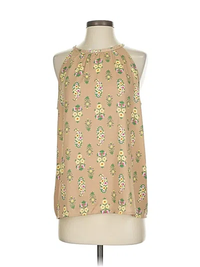 Pre-owned Ann Taylor Sleeveless Blouse In Gold