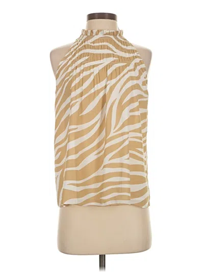 Ann Taylor Sleeveless Blouse In Gold
