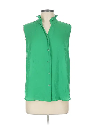 Pre-owned Ann Taylor Sleeveless Blouse In Green