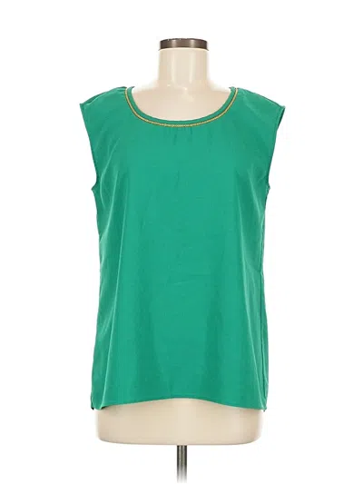 Pre-owned Ann Taylor Sleeveless Blouse In Green