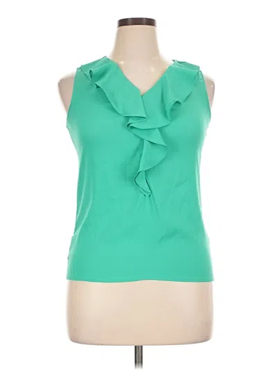 Pre-owned Ann Taylor Sleeveless Blouse In Green