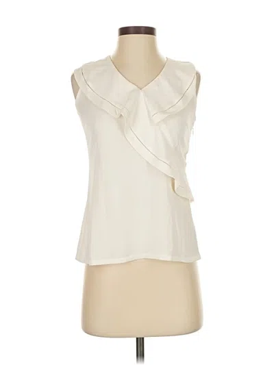 Pre-owned Ann Taylor Sleeveless Blouse In Ivory