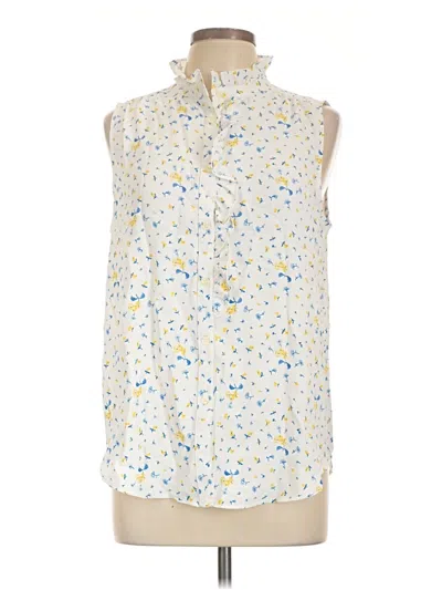Pre-owned Ann Taylor Sleeveless Blouse In Ivory