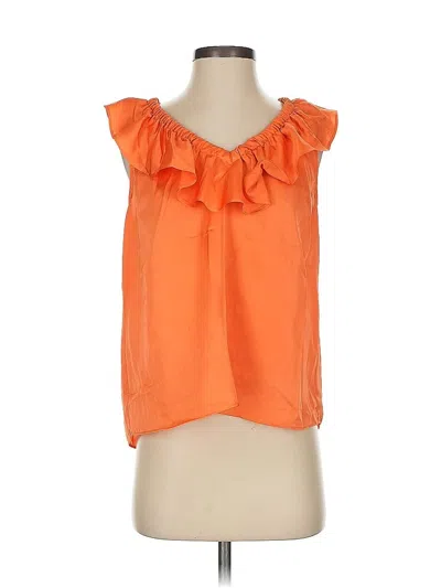 Pre-owned Ann Taylor Sleeveless Blouse In Orange
