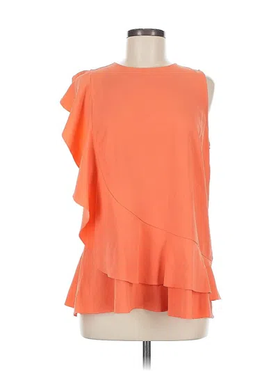 Pre-owned Ann Taylor Sleeveless Blouse In Orange