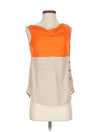 Pre-owned Ann Taylor Sleeveless Blouse In Orange