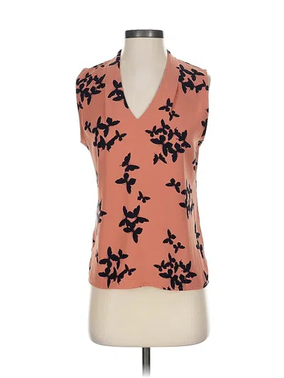 Pre-owned Ann Taylor Sleeveless Blouse In Orange