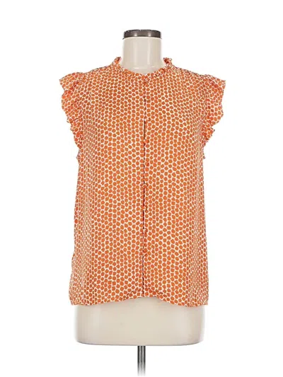 Pre-owned Ann Taylor Sleeveless Blouse In Orange