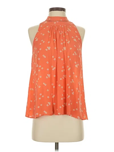 Pre-owned Ann Taylor Sleeveless Blouse In Orange