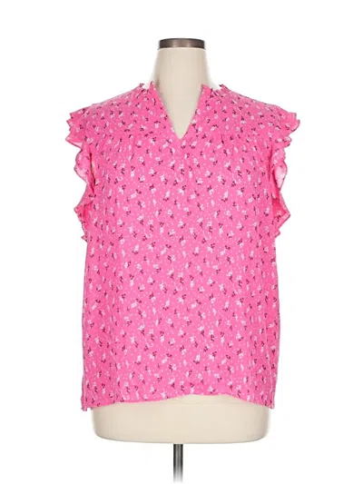 Pre-owned Ann Taylor Sleeveless Blouse In Pink