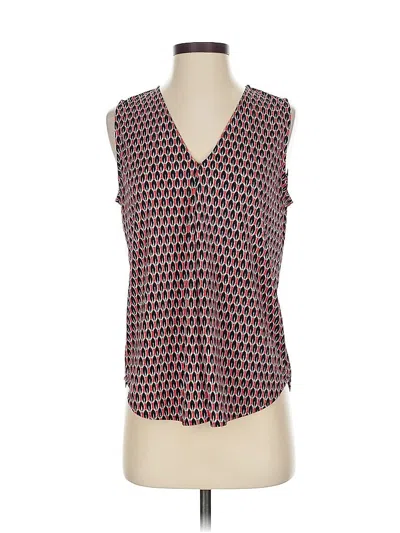 Pre-owned Ann Taylor Sleeveless Blouse In Red