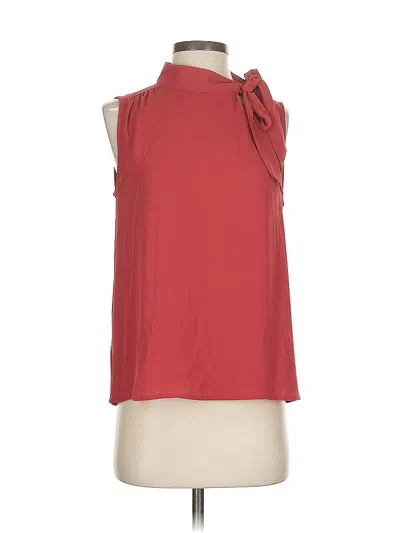 Pre-owned Ann Taylor Sleeveless Blouse In Red