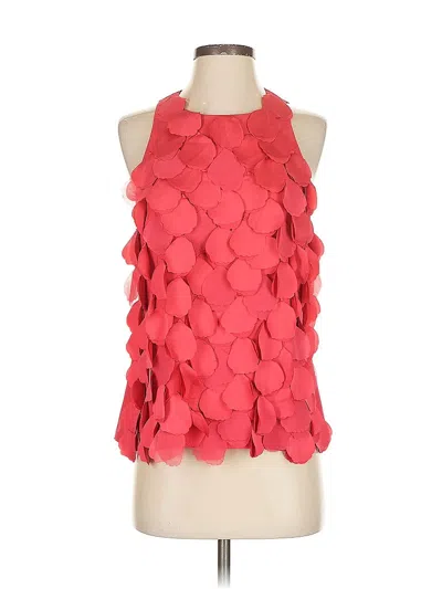 Pre-owned Ann Taylor Sleeveless Blouse In Red