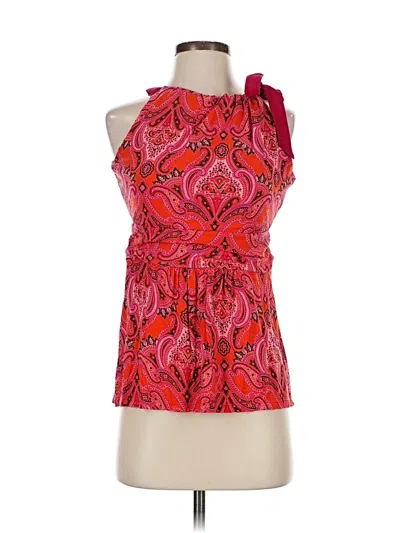 Pre-owned Ann Taylor Sleeveless Blouse In Red