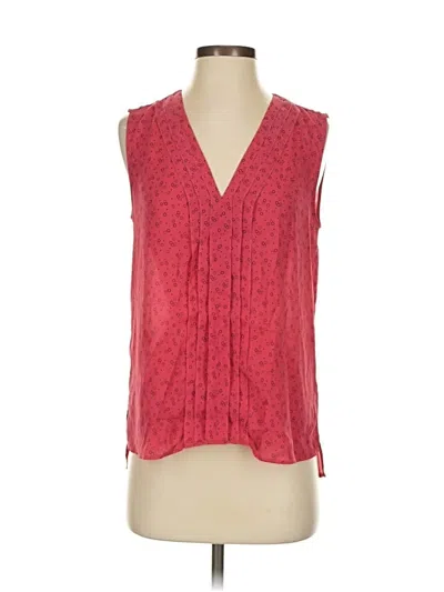 Pre-owned Ann Taylor Sleeveless Blouse In Red