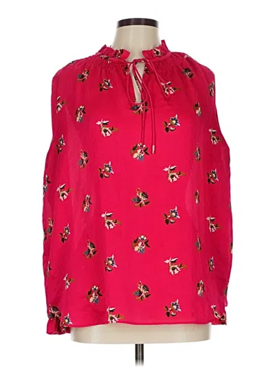 Pre-owned Ann Taylor Sleeveless Blouse In Red