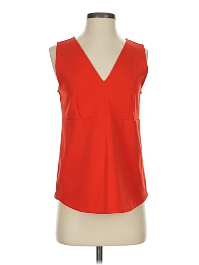 Pre-owned Ann Taylor Sleeveless Blouse In Red