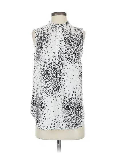 Pre-owned Ann Taylor Sleeveless Blouse In Silver