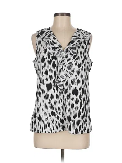 Pre-owned Ann Taylor Sleeveless Blouse In Silver