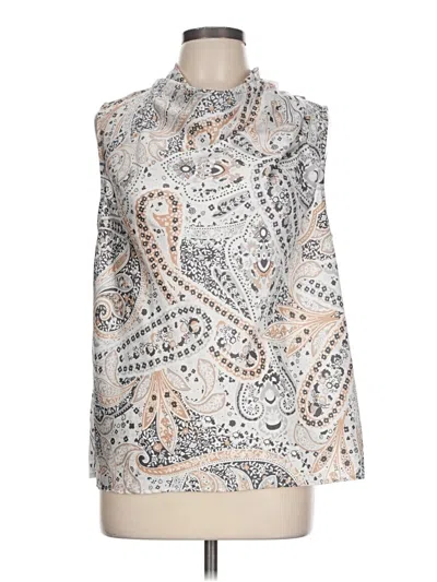Pre-owned Ann Taylor Sleeveless Blouse In Silver