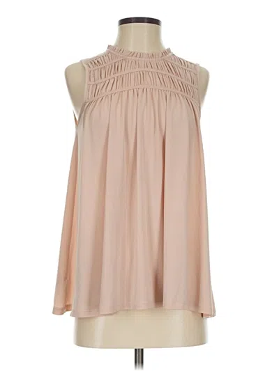 Pre-owned Ann Taylor Sleeveless Blouse In Tan