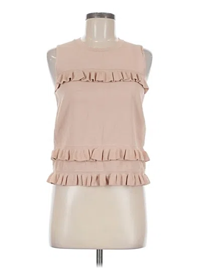 Pre-owned Ann Taylor Sleeveless Blouse In Tan
