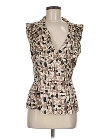 Pre-owned Ann Taylor Sleeveless Blouse In Tan