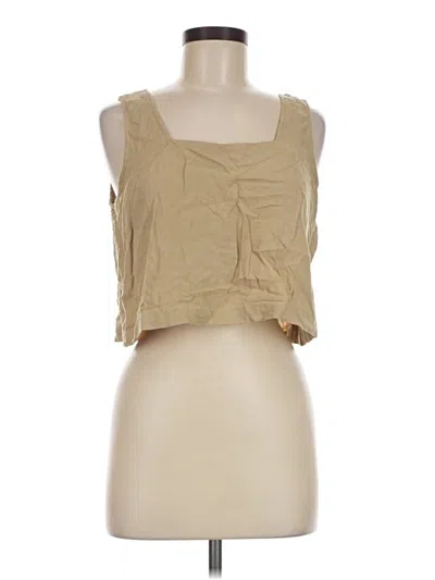 Pre-owned Ann Taylor Sleeveless Blouse In Tan