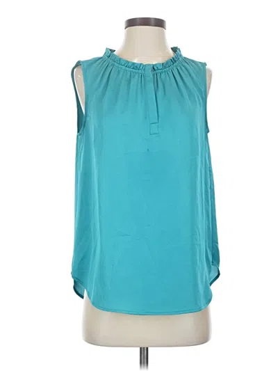 Pre-owned Ann Taylor Sleeveless Blouse In Teal
