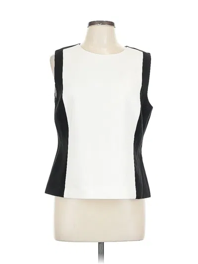 Pre-owned Ann Taylor Sleeveless Blouse In White